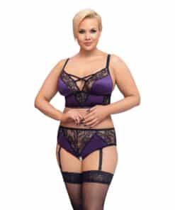 Cottelli Curves Bralette Suspender Set