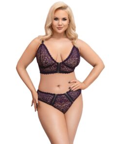 Cottelli Curves Delicate Lace Bralette And Briefs