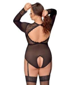 Cottelli Curves Long Sleeved Crotchless Body